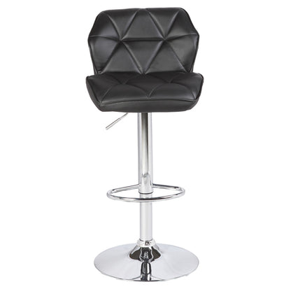 Comfortable Black Bar Stools - Mid-High Back, Adjustable