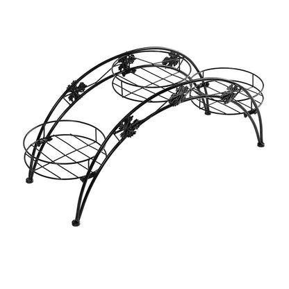 Plant Stand Outdoor Indoor Metal Black