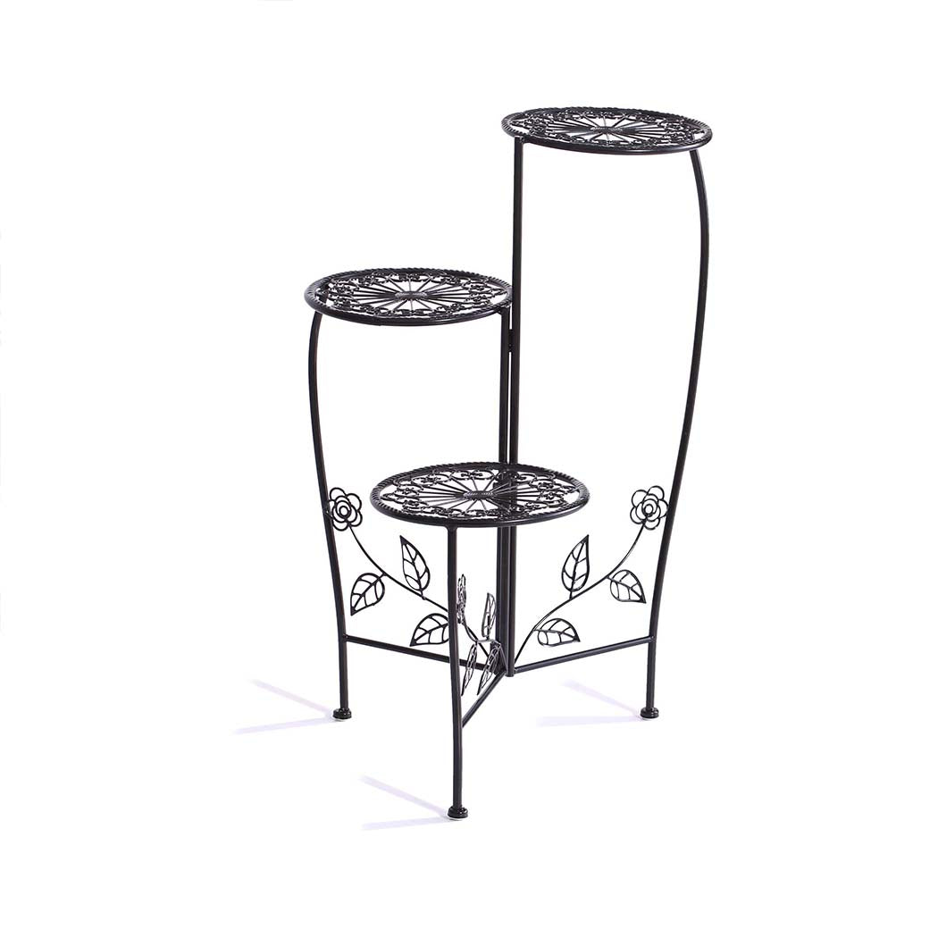 Plant Stand Outdoor Indoor Flower Pots Black