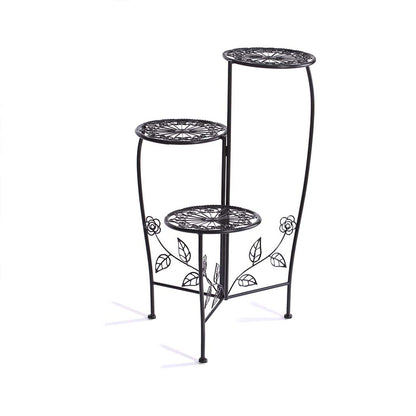Plant Stand Outdoor Indoor Flower Pots Black