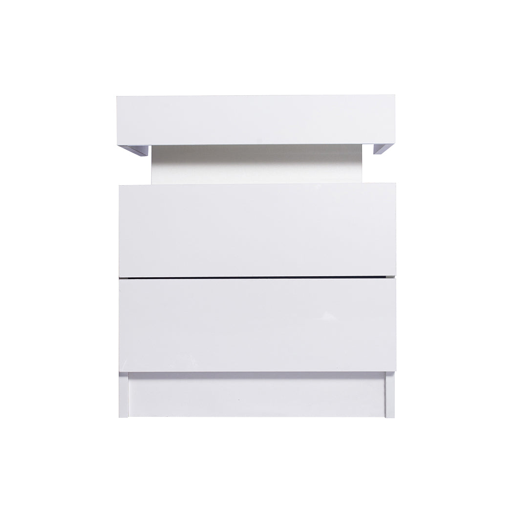 Bedside Tables RGB LED Side Table White