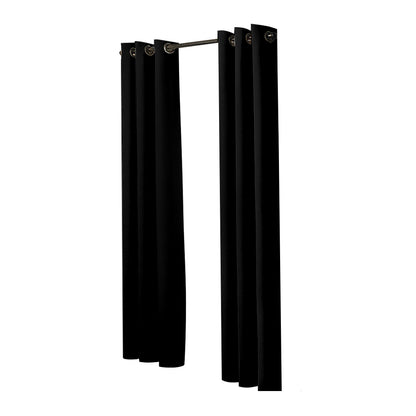 2x Blockout Curtains Panels 3 Layers-Black