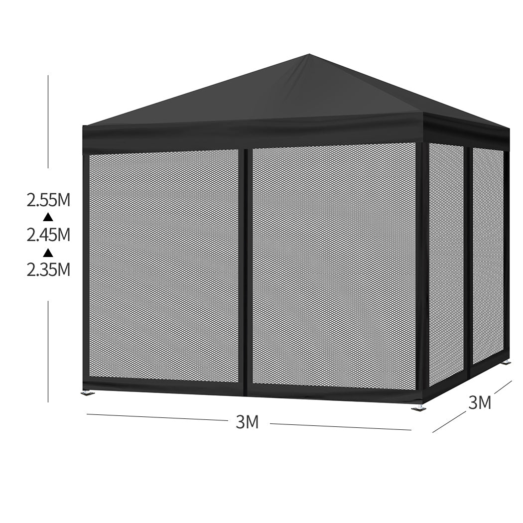 Gazebo Pop Up Marquee Outdoor Black