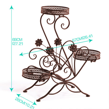 Durable Bronze Metal Plant Stand