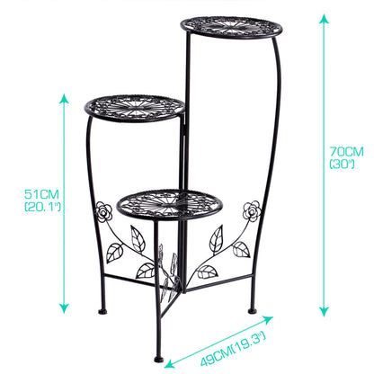 Plant Stand Outdoor Indoor Flower Pots Black