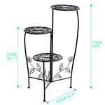 Plant Stand Outdoor Indoor Flower Pots Black
