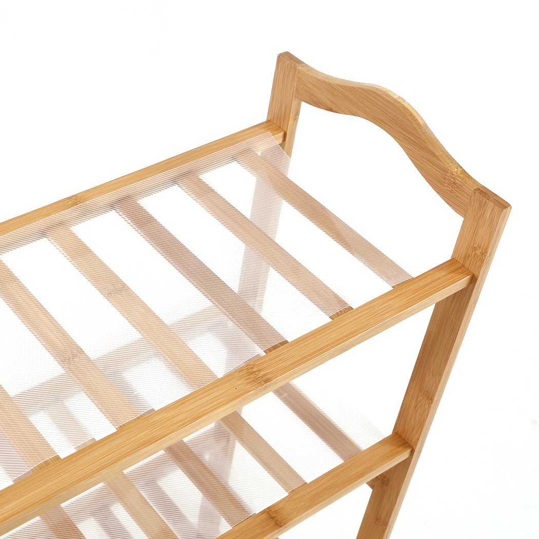 Bamboo Shoe Rack Storage Wooden-Stylish
