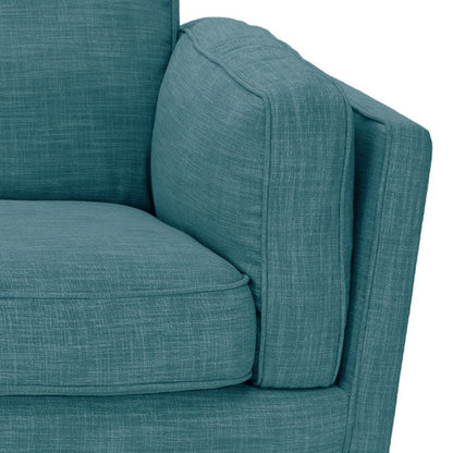 Teal Fabric 2-Seater Sofa With Wooden Frame