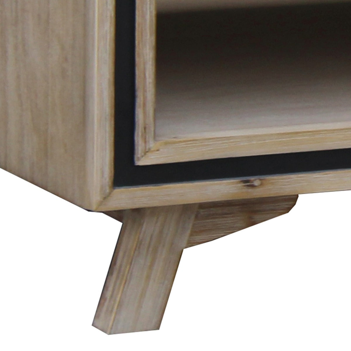 Coffee Table Solid Wood Acacia & Veneer Frame 2 Drawers Storage Sliver Brush