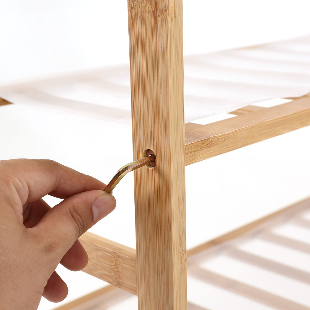 Bamboo Shoe Rack Storage Wooden - Durable