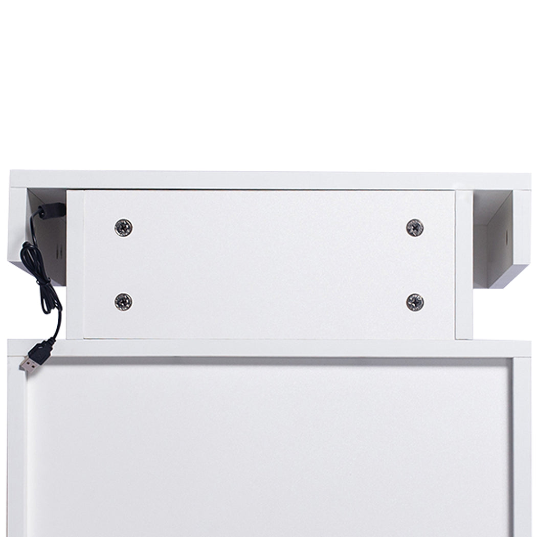 Bedside Tables RGB LED Side Table White