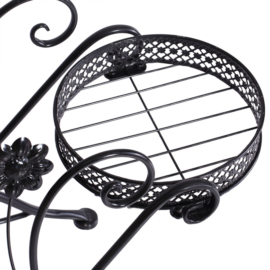 Sturdy Black Metal Plant Stand