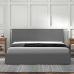 Gas Lift Storage Bed with Headboard Grey Double