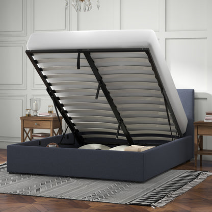 Gas Lift Bed Charcoal King Single 200x102x87.5cm