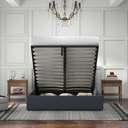 Gas Lift Bed Charcoal King Single 200x102x87.5cm