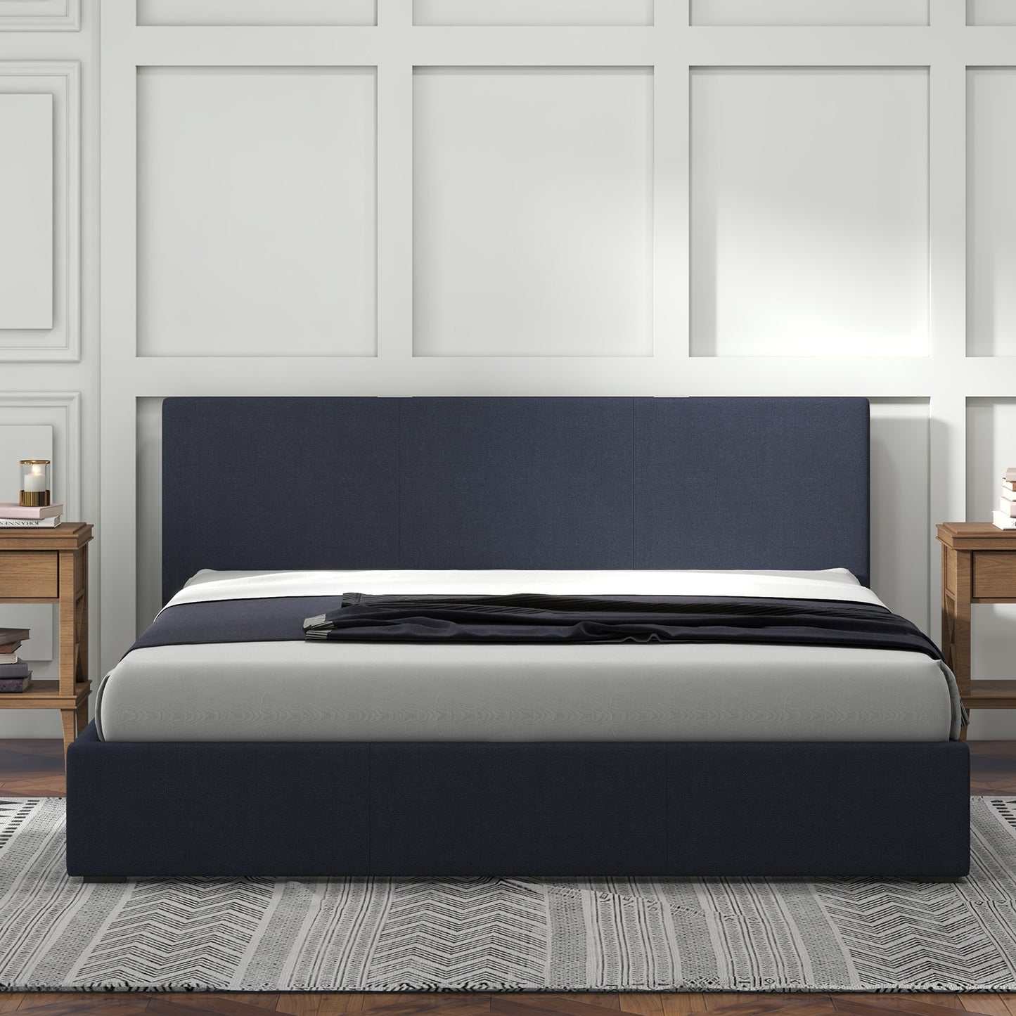Gas Lift Bed Charcoal King Single 200x102x87.5cm