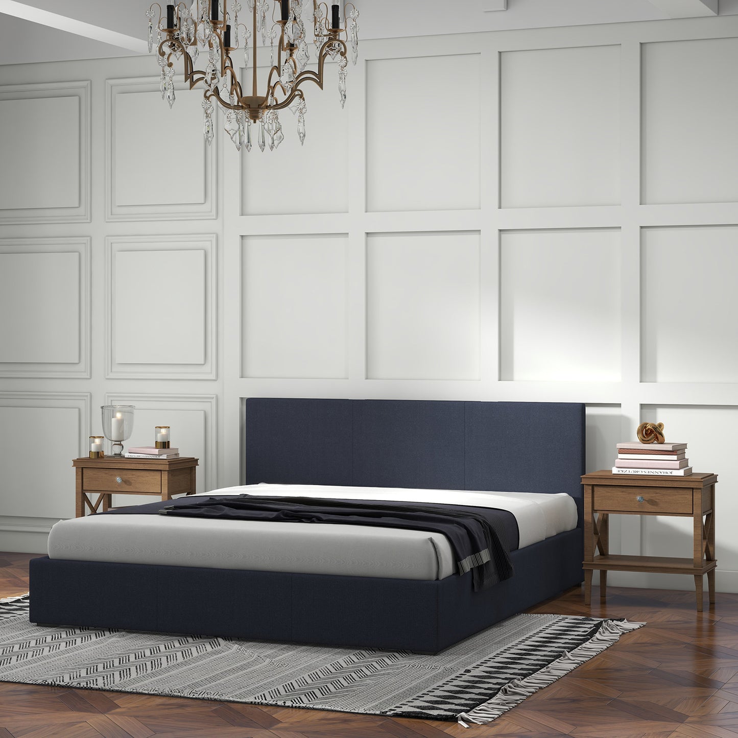 Gas Lift Bed Charcoal King Single 200x102x87.5cm