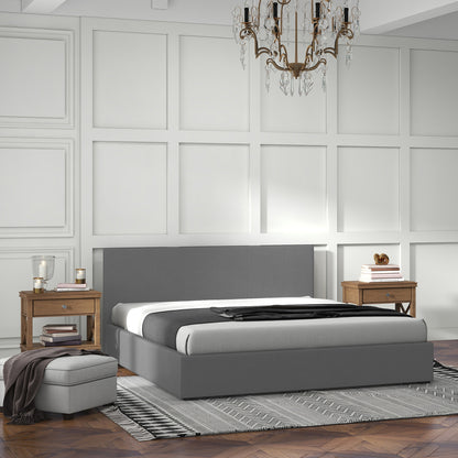 Sienna Luxury Upholstered Bed Frame with Headboard Grey Single