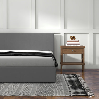 Sienna Luxury Upholstered Bed Frame with Headboard Grey Single