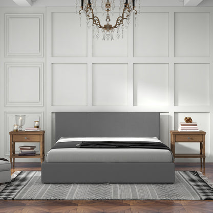 Sienna Luxury Upholstered Bed Frame with Headboard Grey Single
