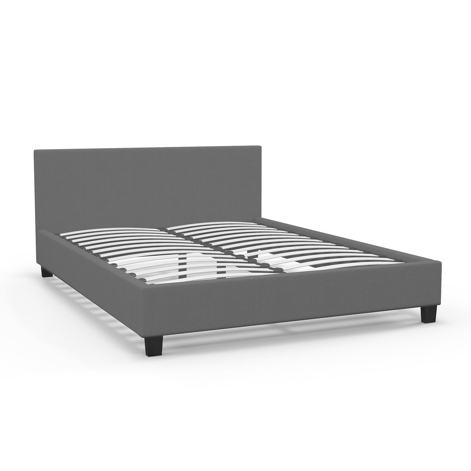 Sienna Luxury Upholstered Bed Frame with Headboard Grey Single