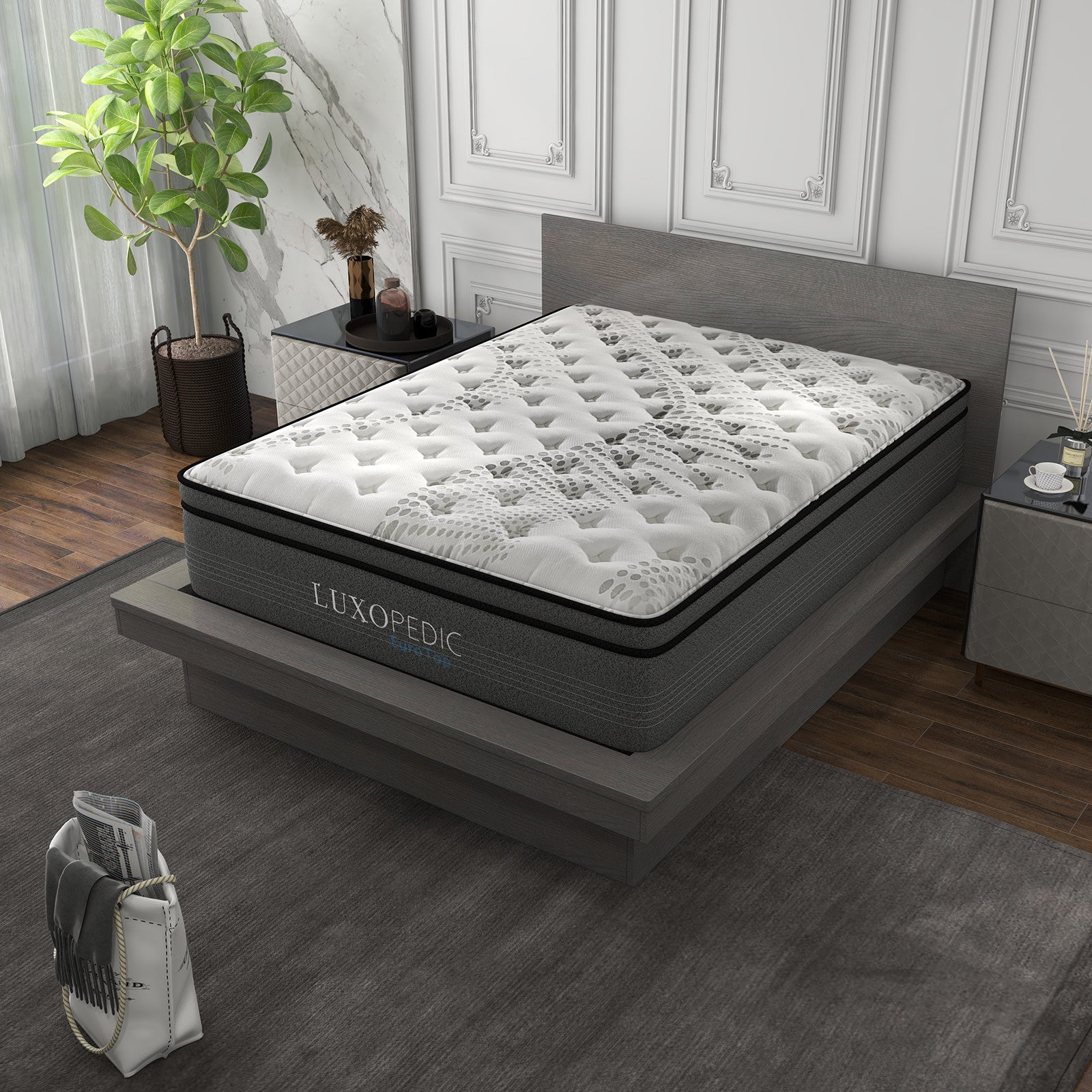 5 Zone Pocket Spring Mattress 32cm Euro Top Memory Foam Medium Firm Bed