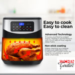 Kitchen Couture 12L Digital Air Fryer Oven Cooker Rotisserie Silver