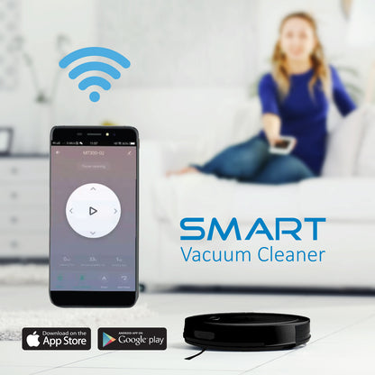Genie Smart Robotic Vacuum Cleaner Auto Suction Mop App Control Black