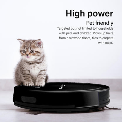 Genie Smart Robotic Vacuum Cleaner Auto Suction Mop App Control Black