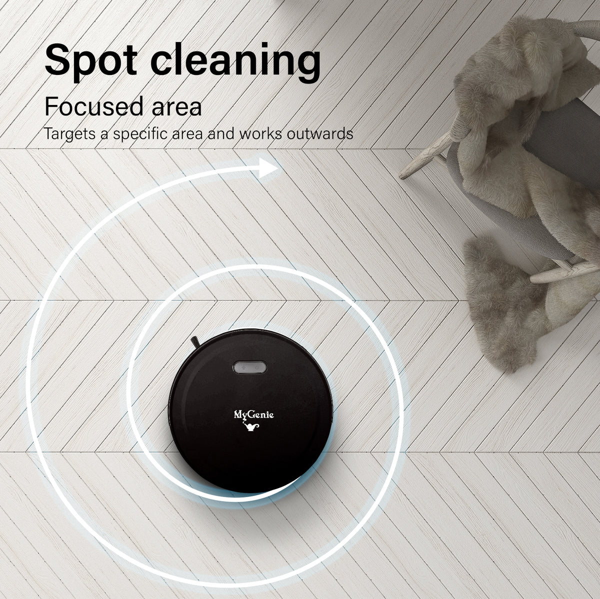 Genie Smart Robotic Vacuum Cleaner Auto Suction Mop App Control Black