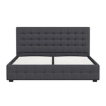 Decor Eden Gas Lift Storage Bed with Upholstered Headboard Dark Grey King Single