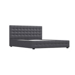 Decor Eden Gas Lift Storage Bed with Headboard Upholstered Dark Grey Double
