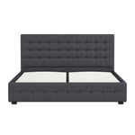 Eden Gas Lift Bed Dark Grey King - Upholstered Storage Headboard Frame