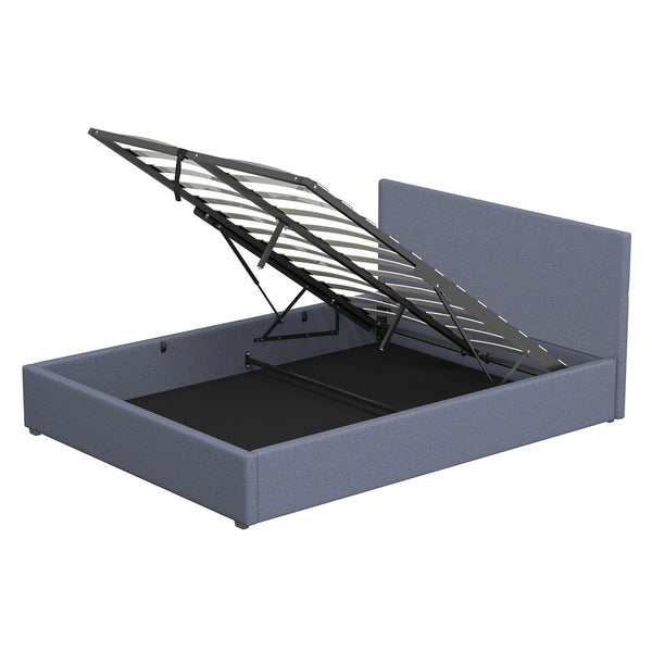  Gas Lift Storage Bed with Headboard Charcoal Double