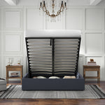 Gas Lift Storage Bed with Headboard Charcoal Double