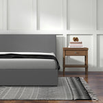 Luxury Gas Lift Storage Bed with Headboard Upholstered Grey King Single