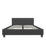 Sienna Luxury Upholstered Bed Frame with Headboard Charcoal Single