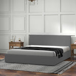 Sienna Luxury Upholstered Bed Frame with Headboard Grey-King Single