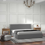 Sienna Luxury Upholstered Bed Frame with Headboard Grey-King Single