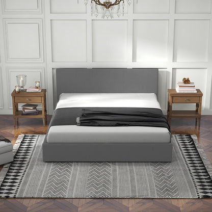 Sienna Luxury Upholstered Bed Frame with Headboard Grey-King Single