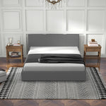 Sienna Luxury Upholstered Bed Frame with Headboard Grey-King Single