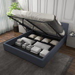 Luxury Gas Lift Storage Bed with Upholstered Headboard Single-Charcoal