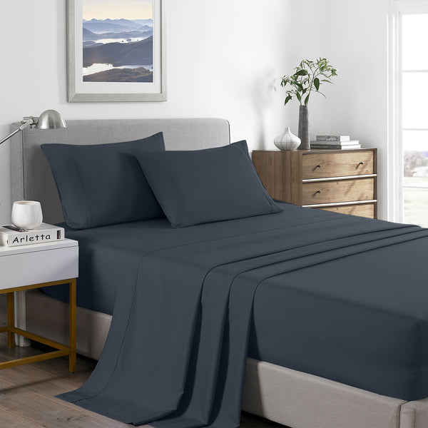  Comfort Bamboo Cooling 2000TC Sheet Set Single Charcoal