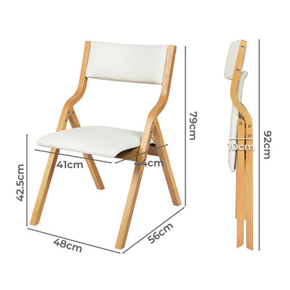 Premium 6x Dining Chairs Foldable PU Beige  Scandi Inspired Design