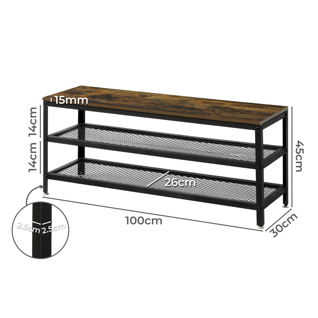 Shoe Rack Bench Brown 73x30x45cm