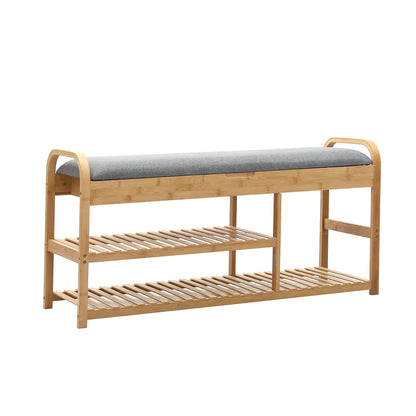 Bamboo Shoe Rack Bench 82.5x30x6cm