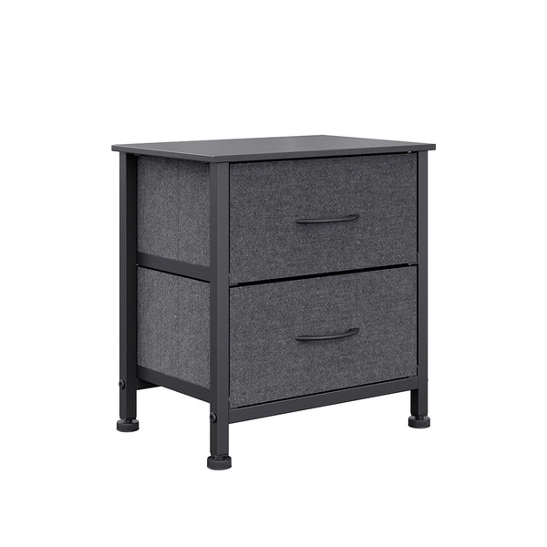  Storage Cabinet Chest of 2 Drawers Dark Grey