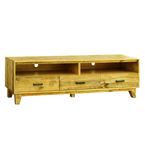 TV Cabinet with 3 Storage Drawers with Shelf Light Brown