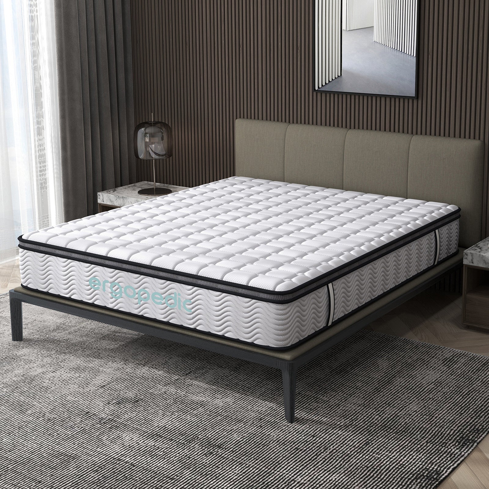 Ergopedic Pocket Spring Mattress Single Size Plush Comfort Bed Support