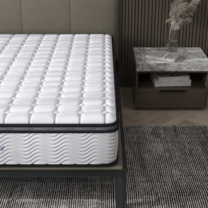 Double Pocket Spring Mattress 5 Zone Euro Top Memory Foam Bed
